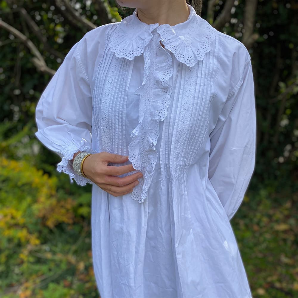 フランスアンティークナイトドレスアンティークレースワンピース