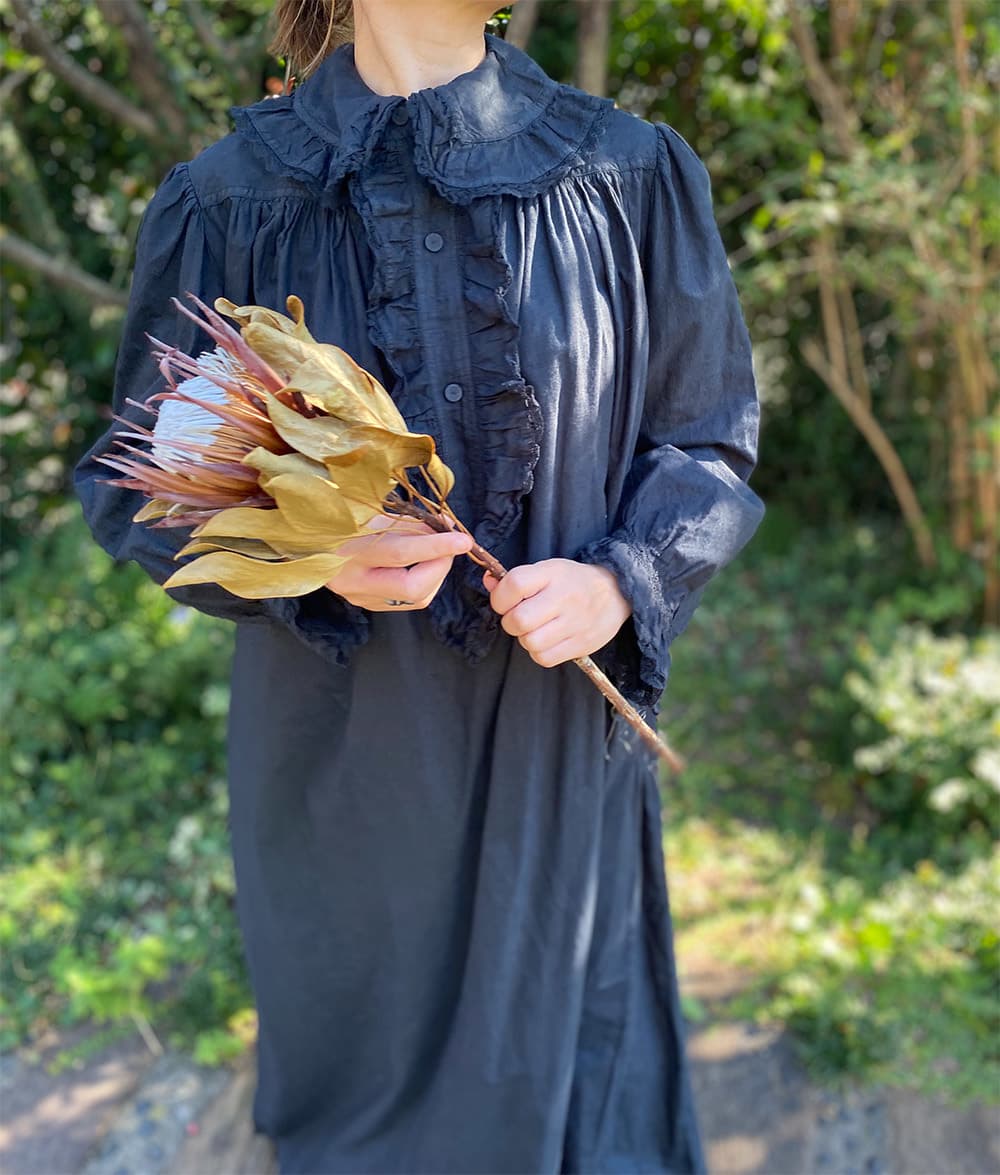 フランスアンティークナイトドレスアンティークレースワンピース