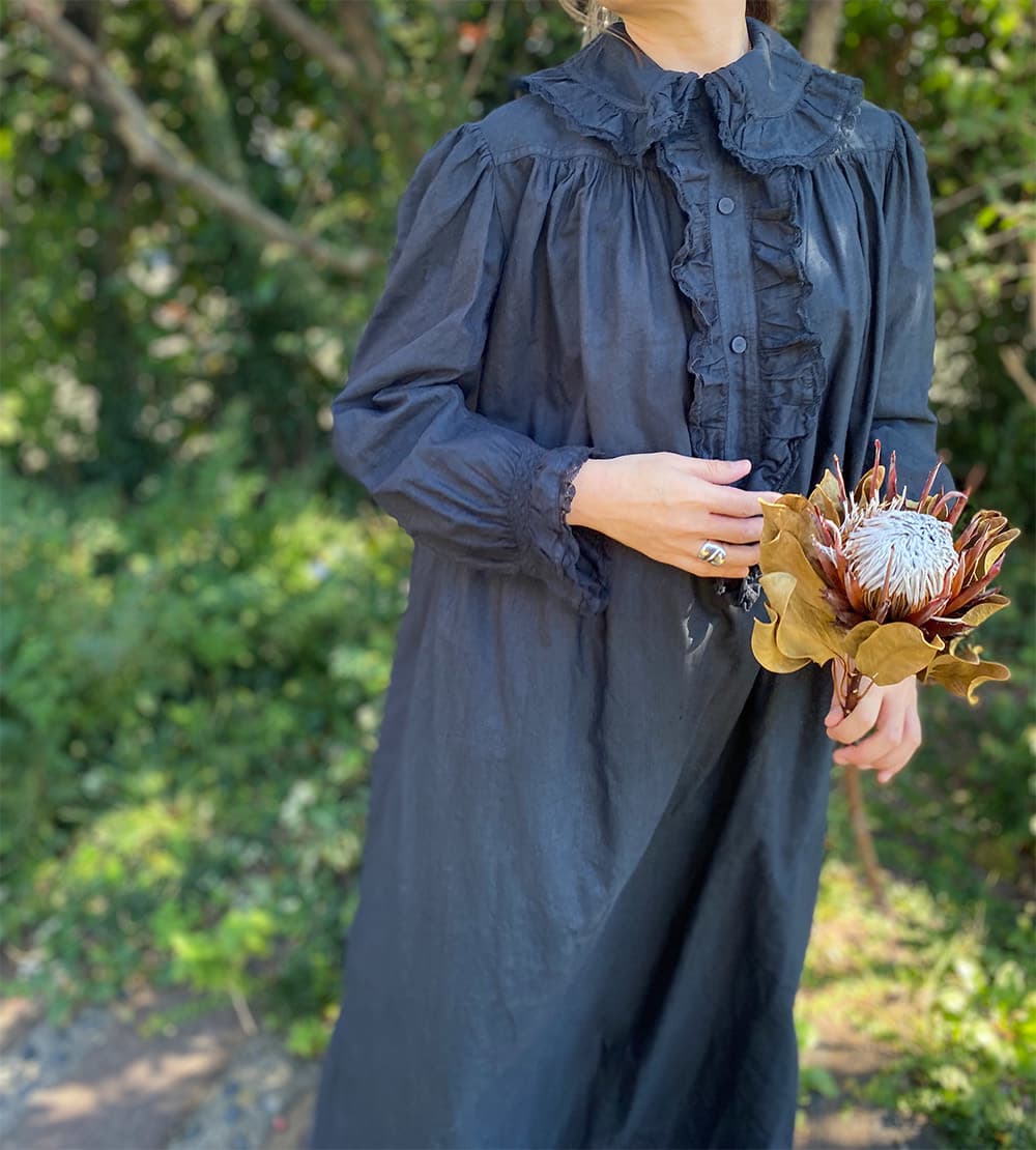 フランスアンティークナイトドレスアンティークレースワンピース