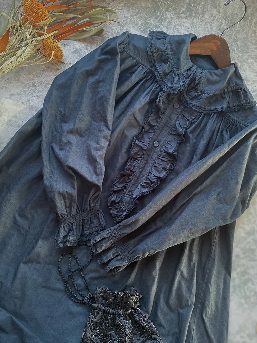 フランスアンティークナイトドレスアンティークレースワンピース