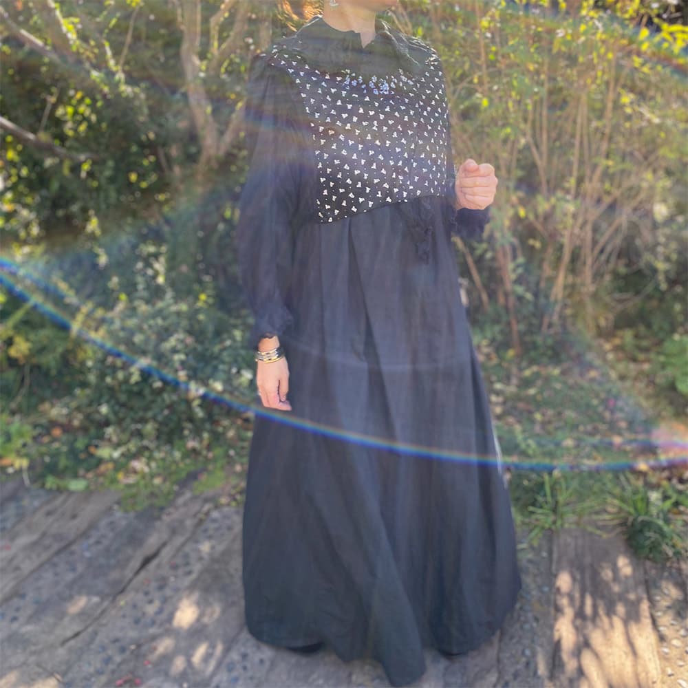 フランスアンティークナイトドレスアンティークレースワンピース