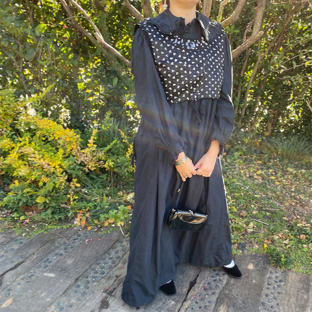 フランスアンティークナイトドレスアンティークレースワンピース