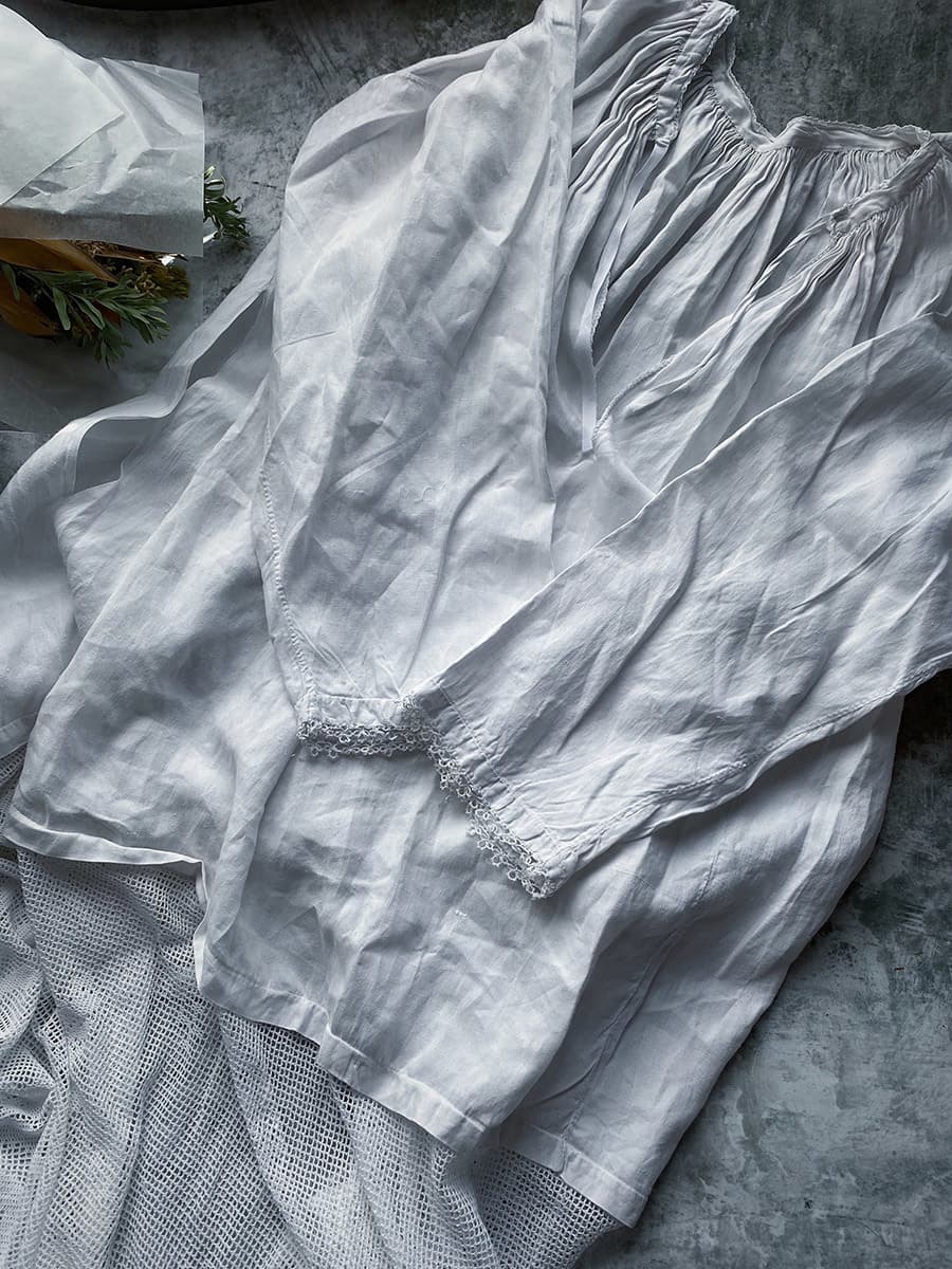 フランスアンティークチャーチスモックヴィンテージ チャーチドレスchurchsmock