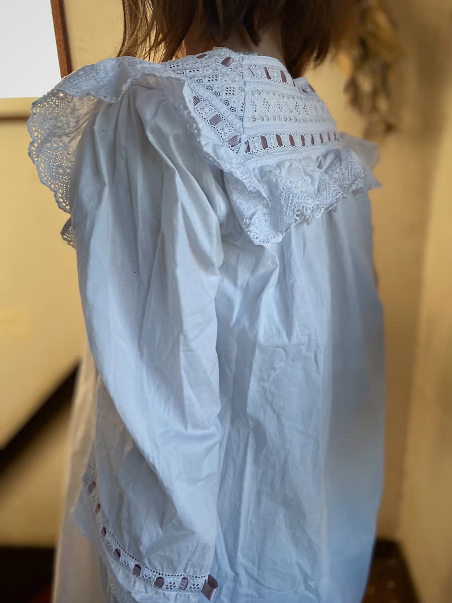 フランスアンティークナイトドレスアンティークレースワンピース