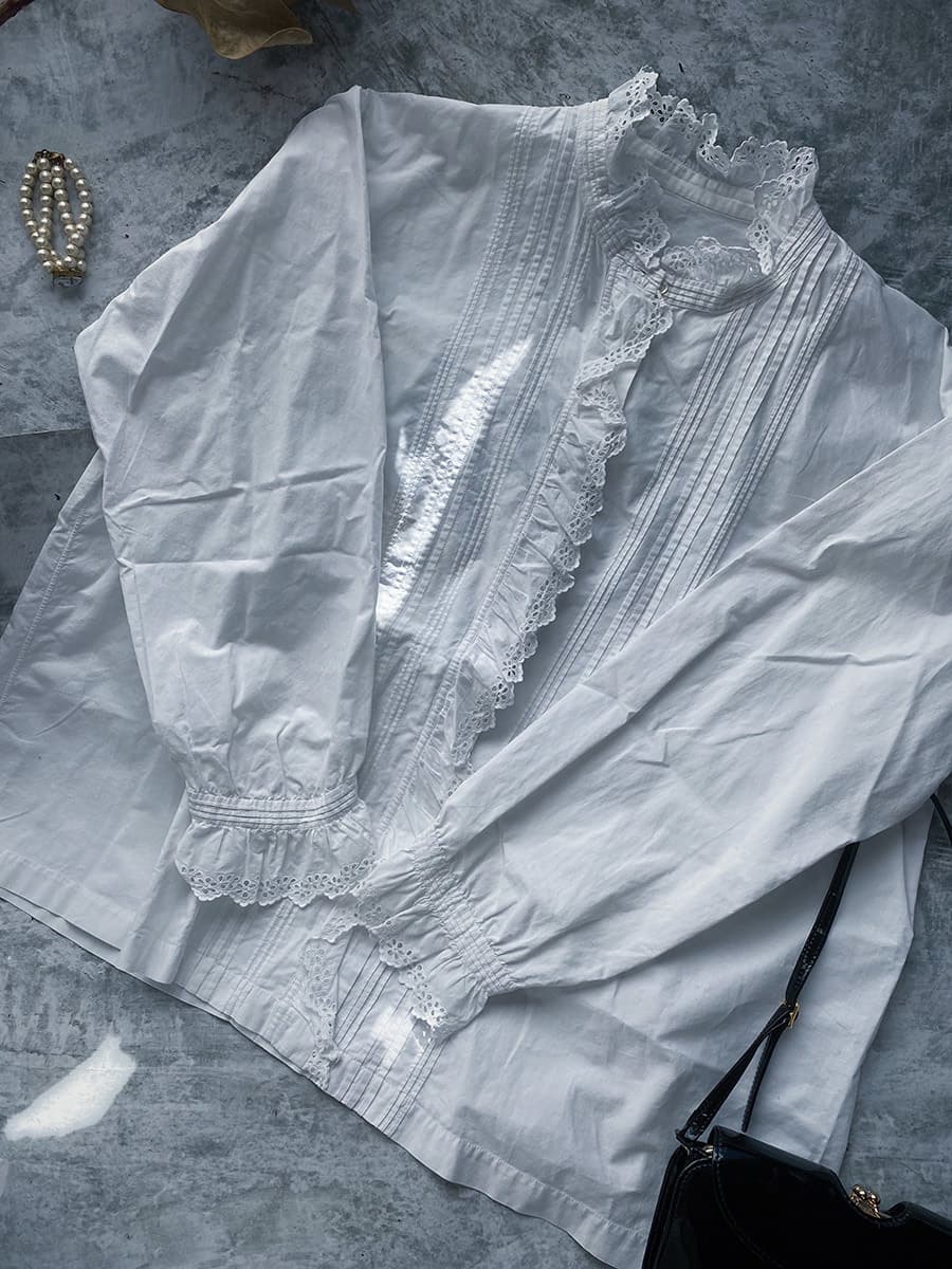 アンティークヴィクトリアンコットンブラウス