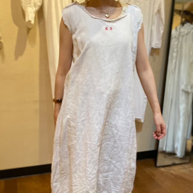 フランスアンティークリネンワンピース