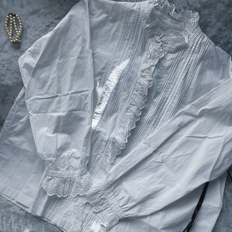 アンティークヴィクトリアンコットンブラウス