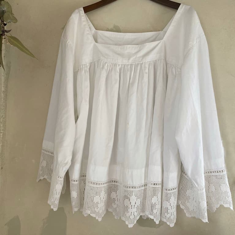 フランスアンティークチャーチスモック 