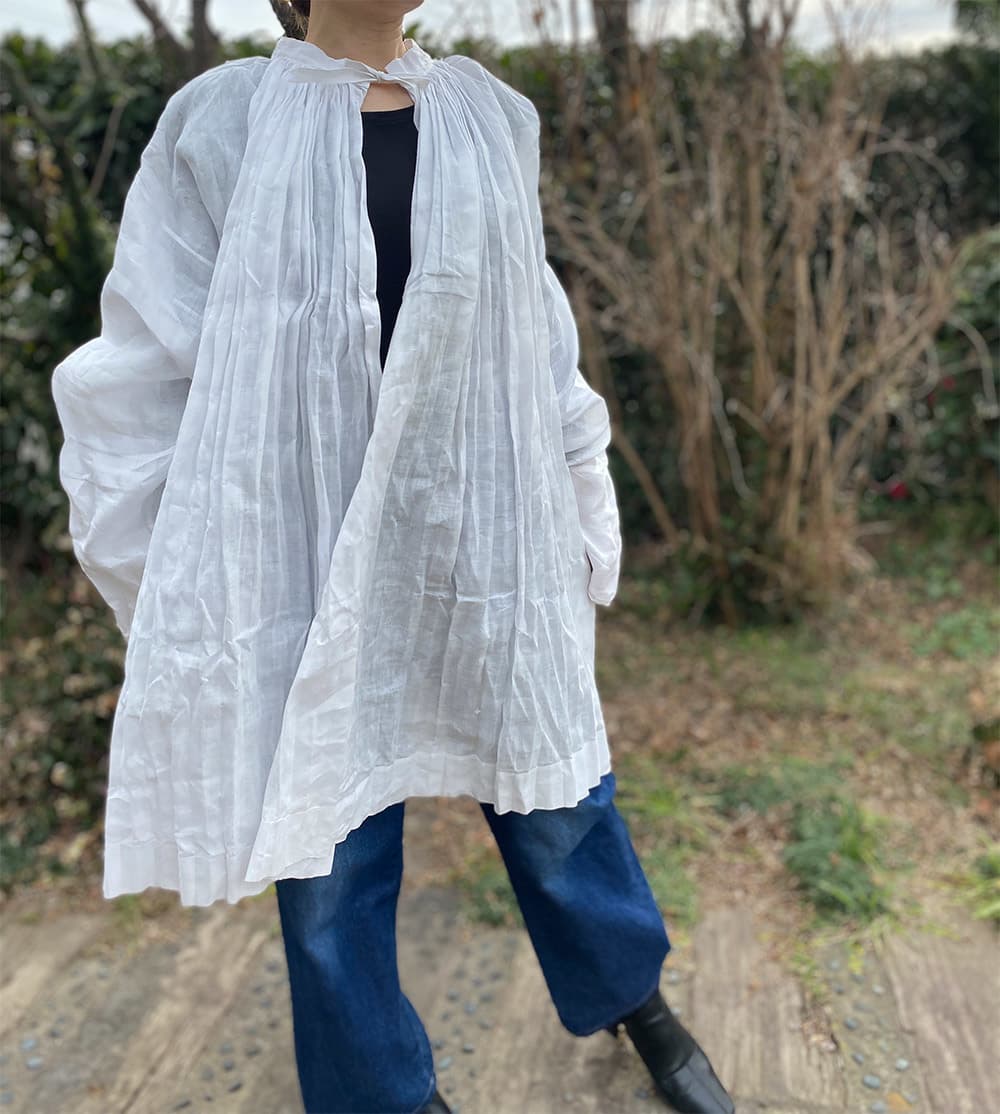 フランスアンティークチャーチスモックヴィンテージ チャーチドレスchurchsmock