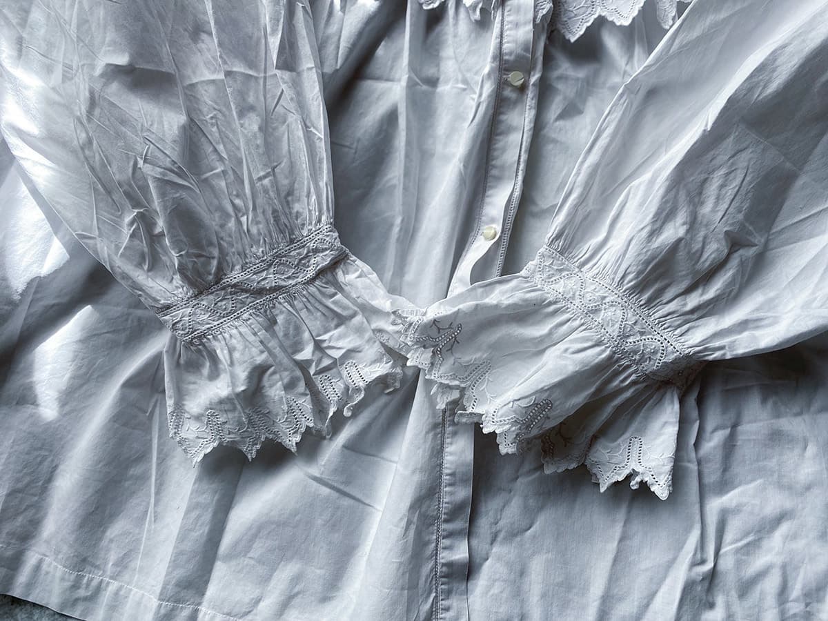 フランスアンティークブラウスフリルレースブラウス