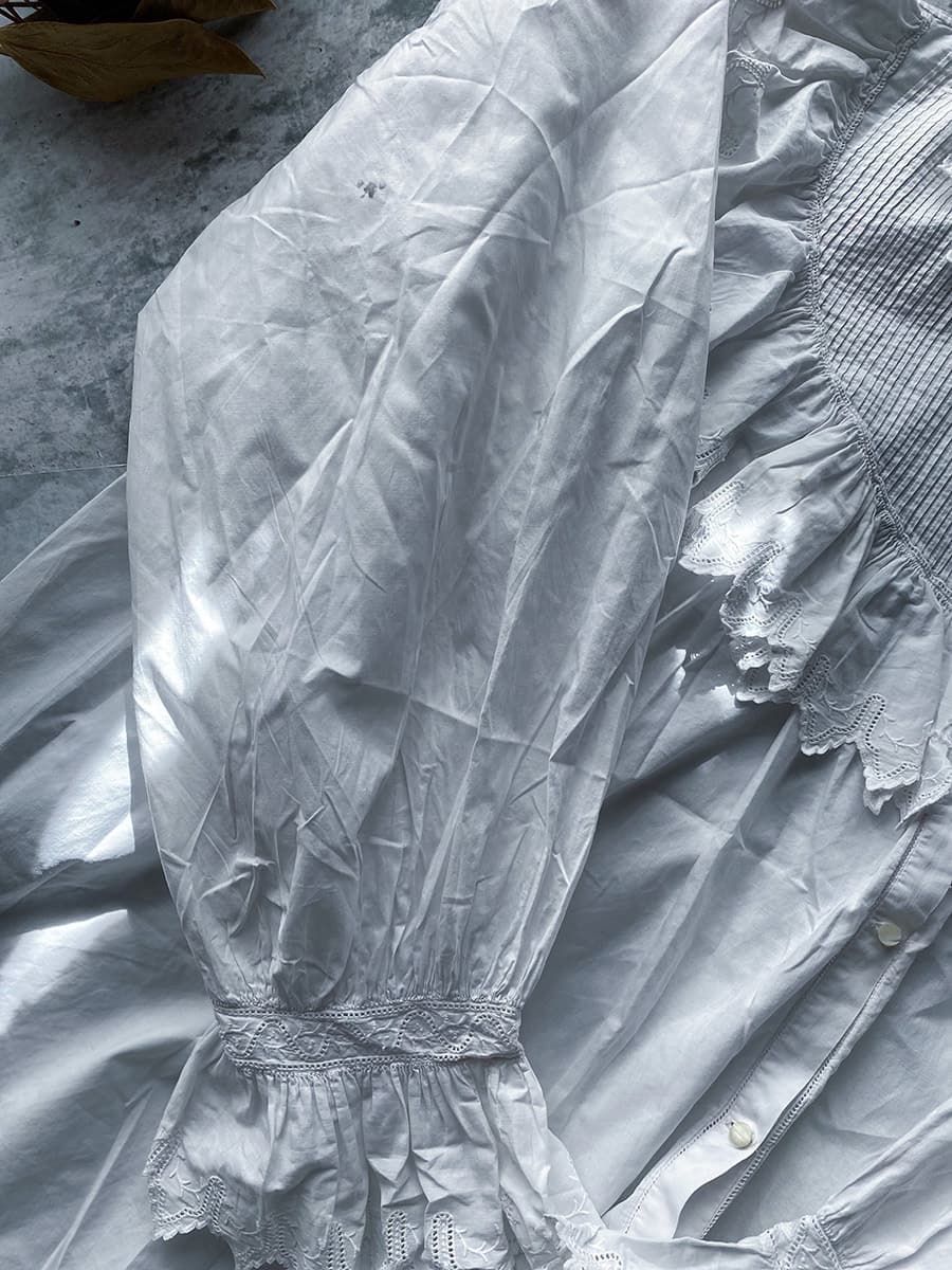 フランスアンティークブラウスフリルレースブラウス