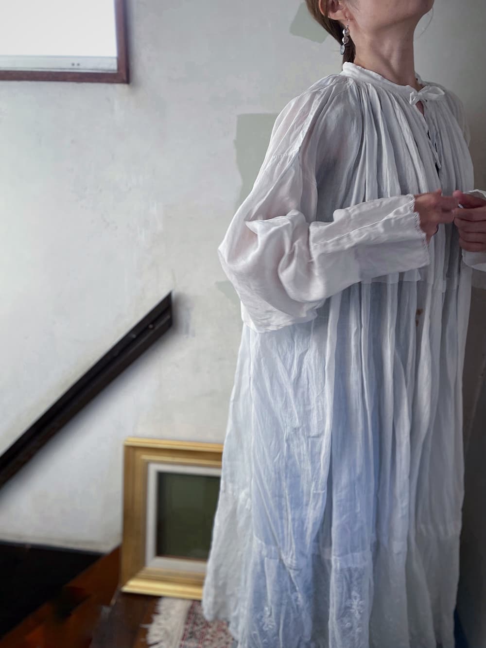 フランスアンティークチャーチスモックヴィンテージ チャーチドレスchurchsmock