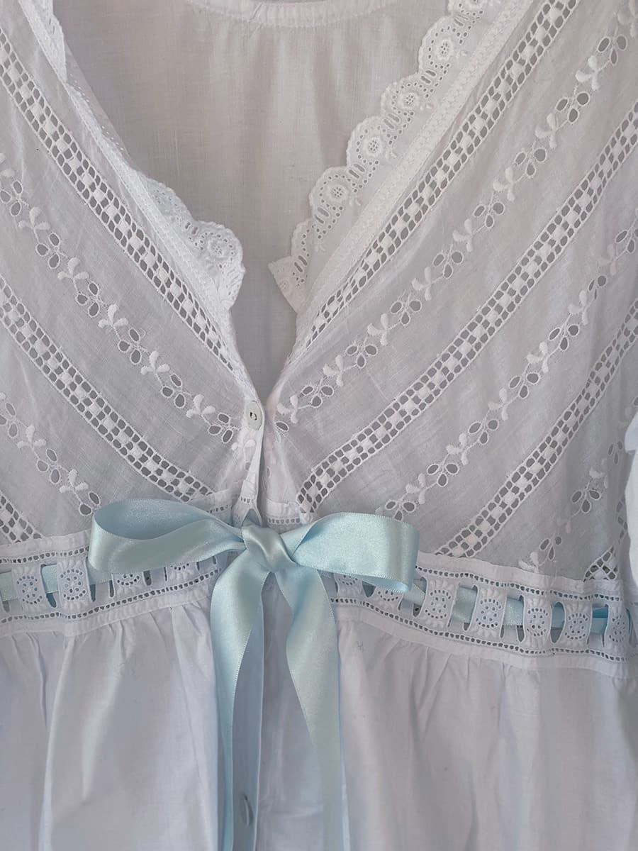 フランスアンティークナイトドレスアンティークレースワンピース