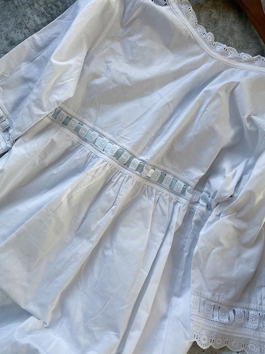 フランスアンティークナイトドレスアンティークレースワンピース