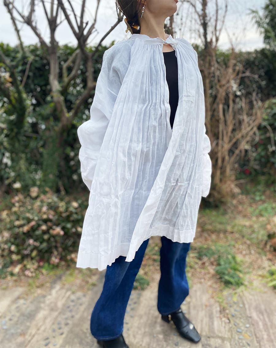 フランスアンティークチャーチスモックヴィンテージ チャーチドレスchurchsmock