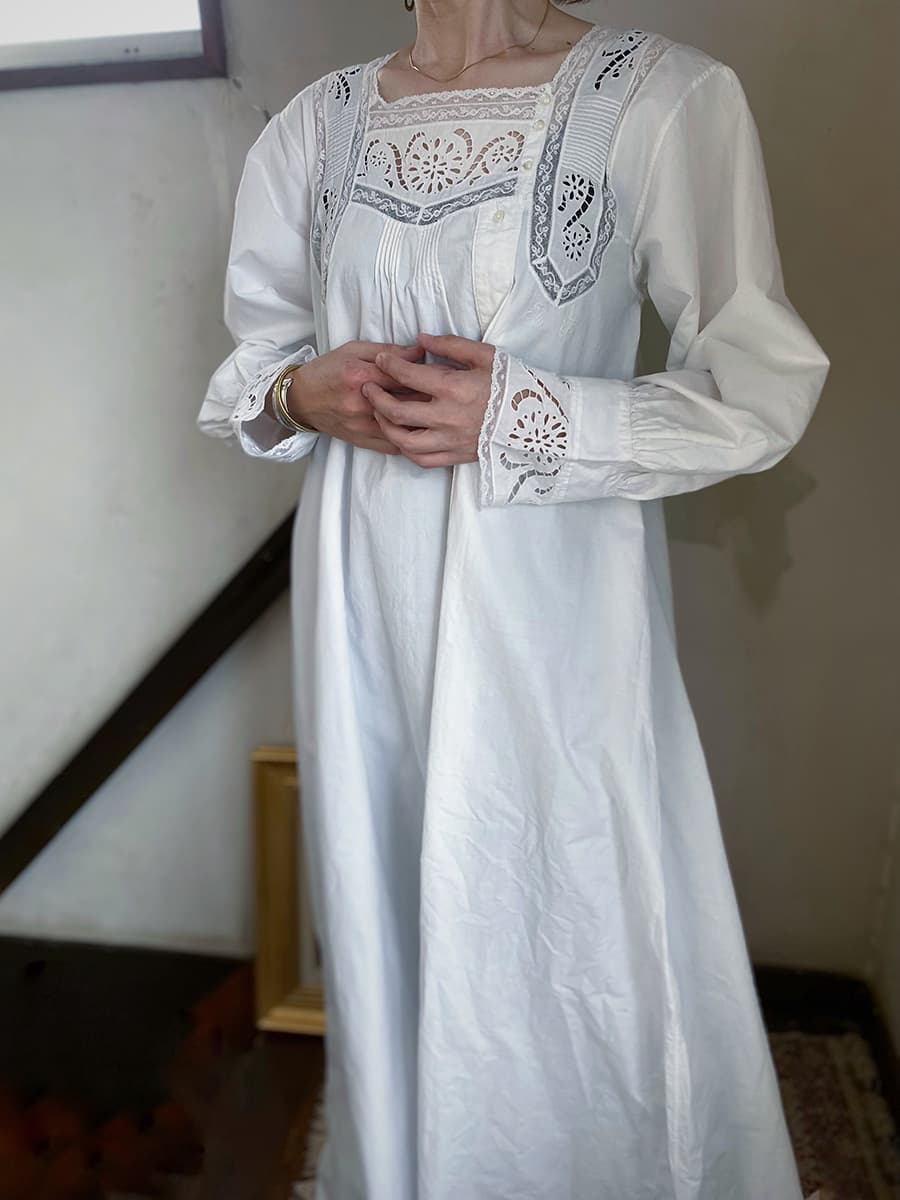 フランスアンティークナイトドレスヨーロッパアンティークワンピース