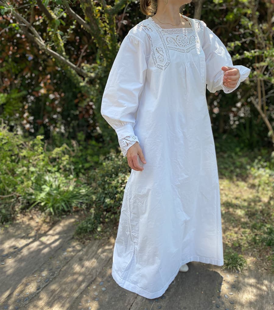 フランスアンティークナイトドレスヨーロッパアンティークワンピース