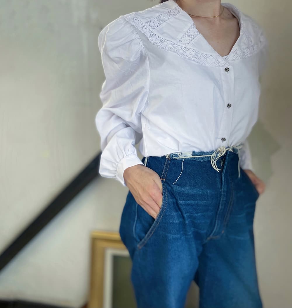 アンティークセーラーカラーブラウスAntiquesailorcollarblouse