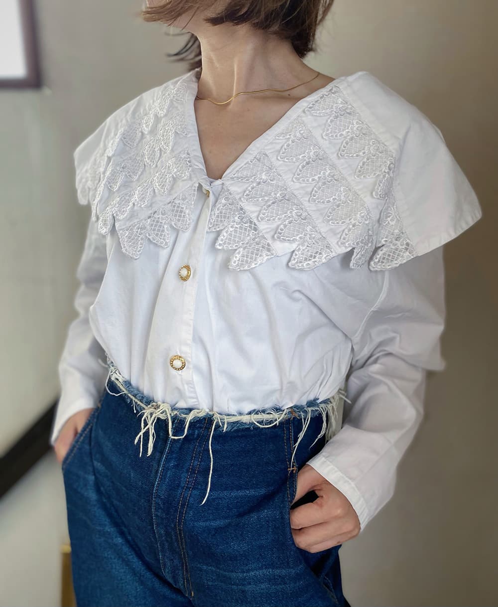 アンティークセーラーカラーブラウスAntiquesailorcollarblouse