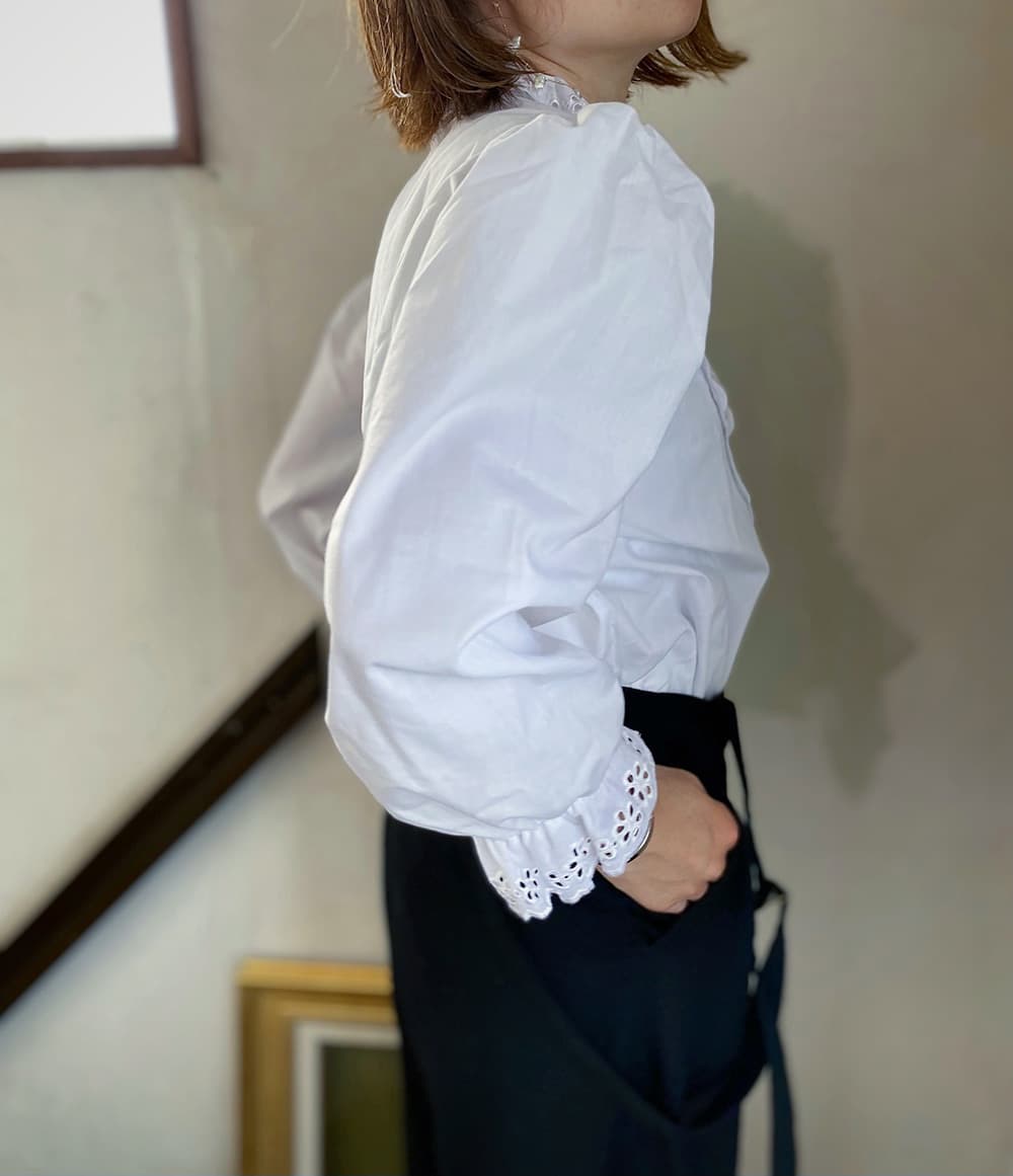 フランスヴィンテージブラウスパフスリーブブラウス