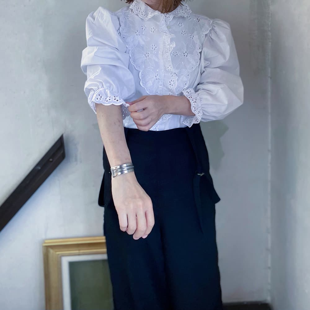 フランスヴィンテージブラウスパフスリーブブラウス