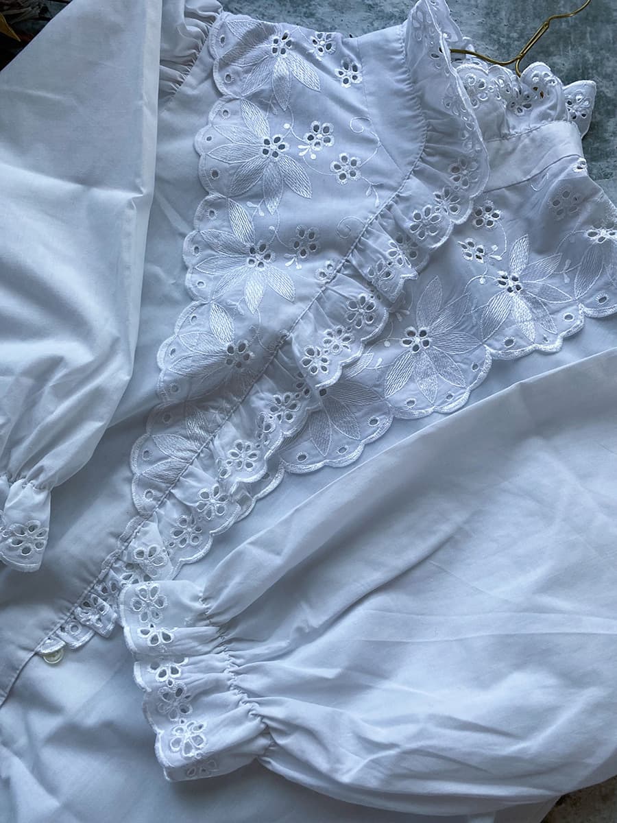 フランスヴィンテージブラウスパフスリーブブラウス