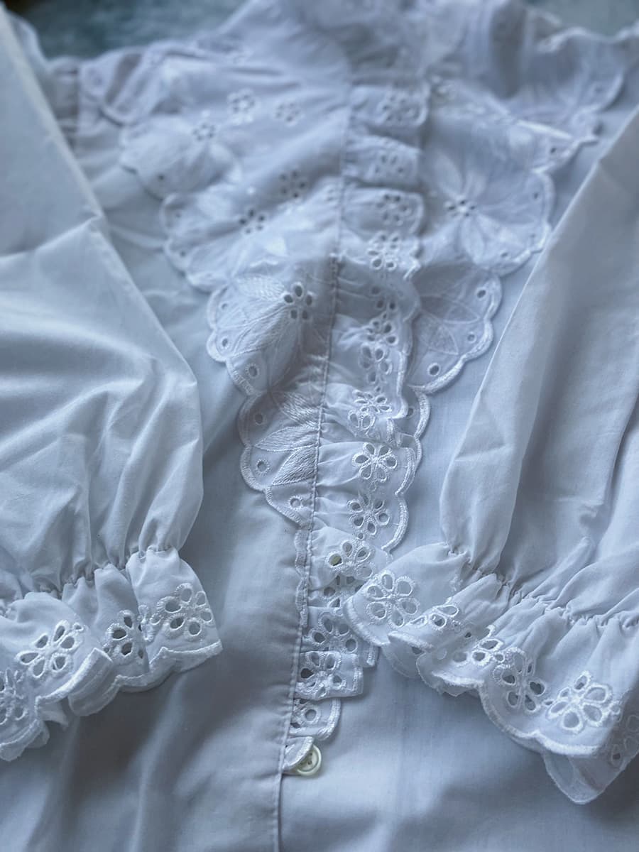 フランスヴィンテージブラウスパフスリーブブラウス