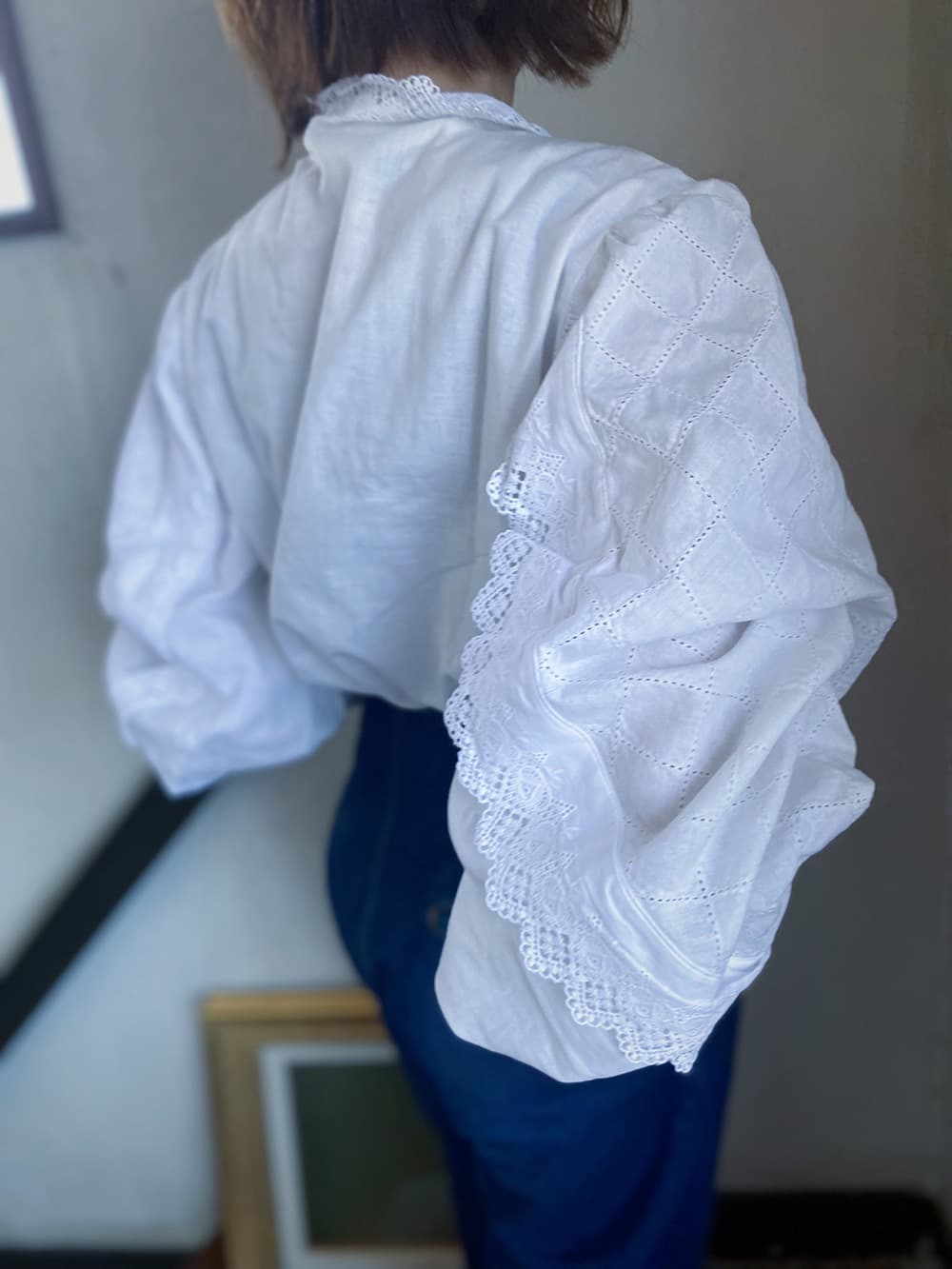 フランスヴィンテージブラウスパフスリーブブラウス