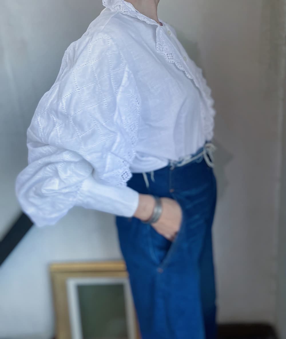 フランスヴィンテージブラウスパフスリーブブラウス