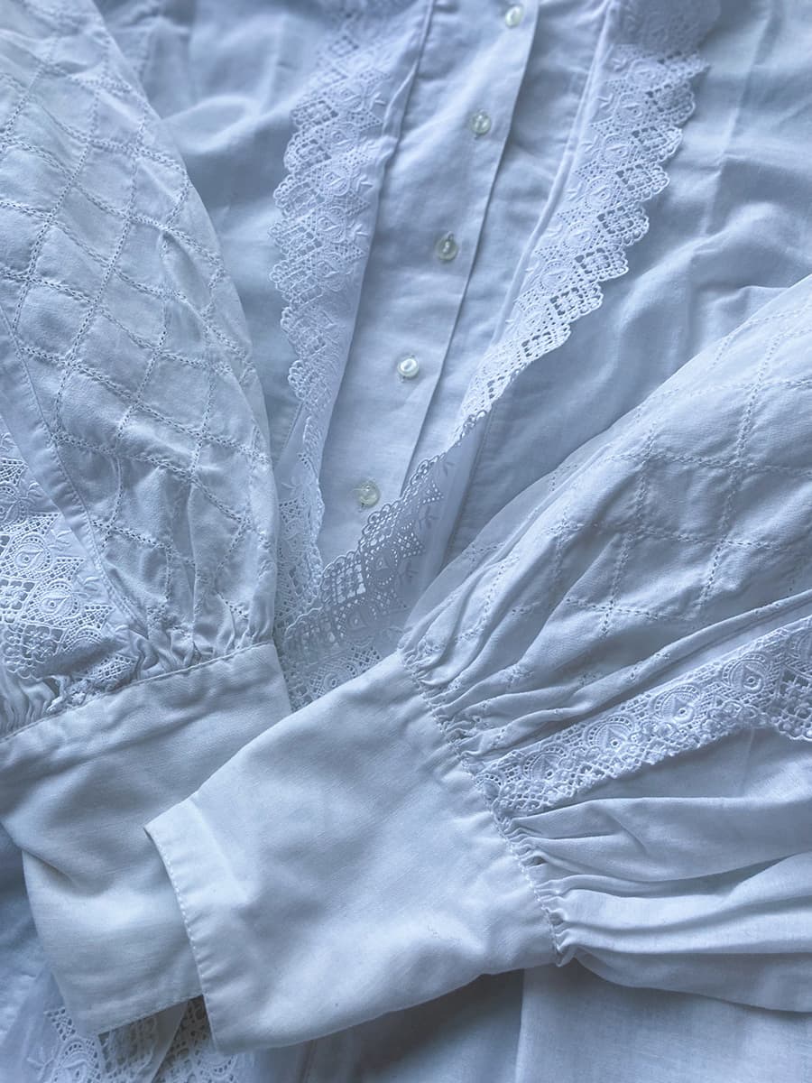 フランスヴィンテージブラウスパフスリーブブラウス