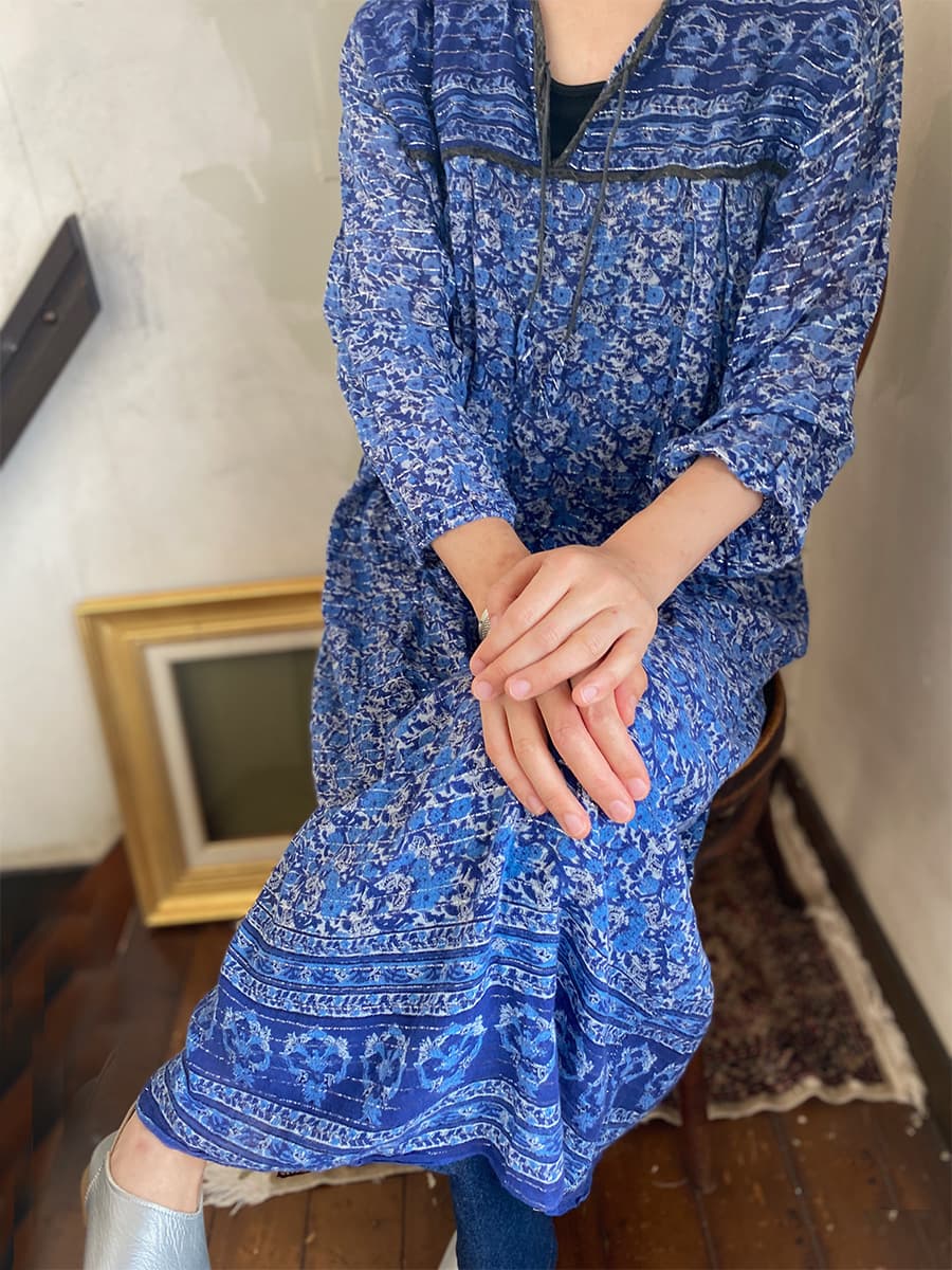 ヴィンテージインド綿ワンピースvintageindiancottondress