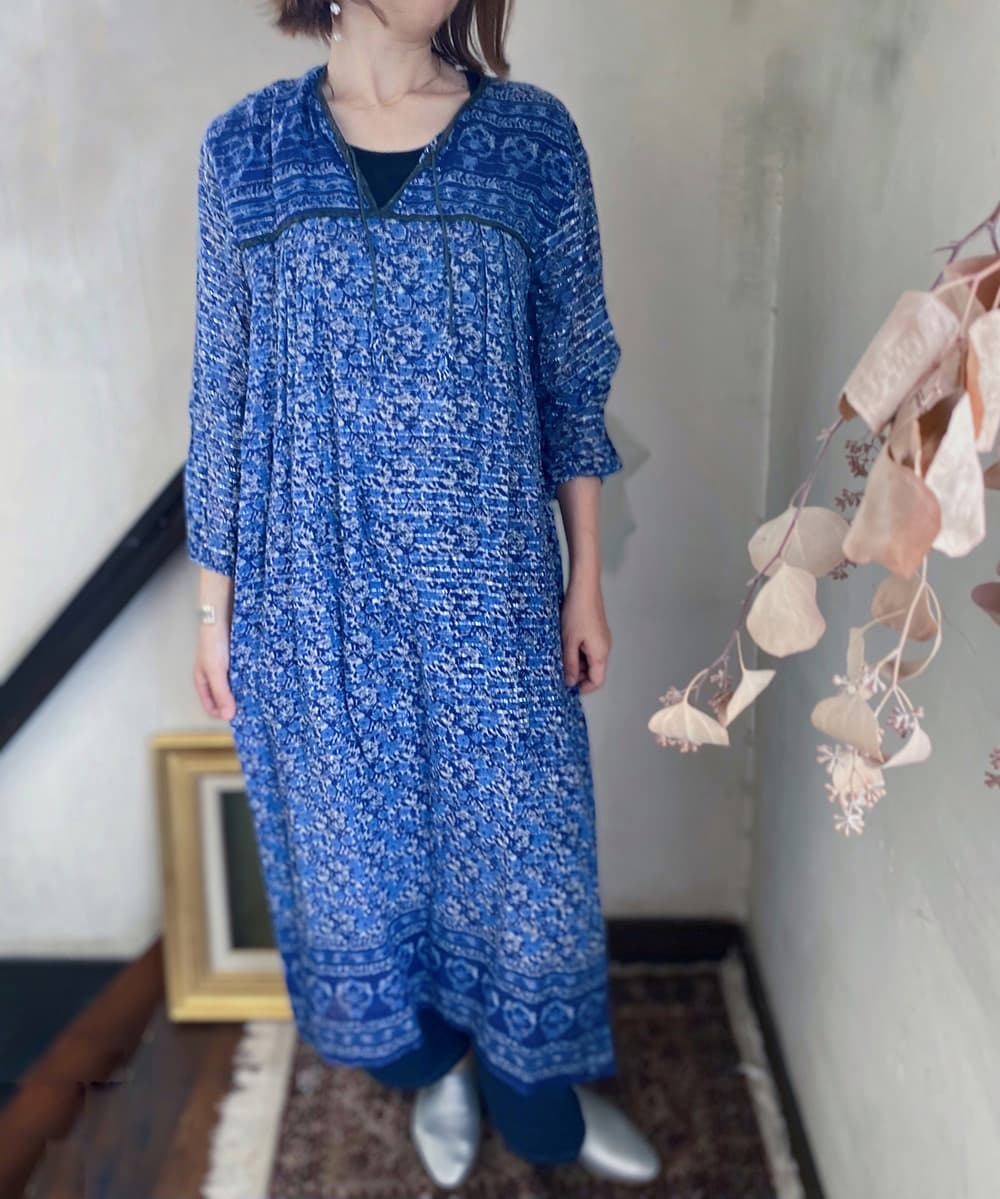 ヴィンテージインド綿ワンピースvintageindiancottondress