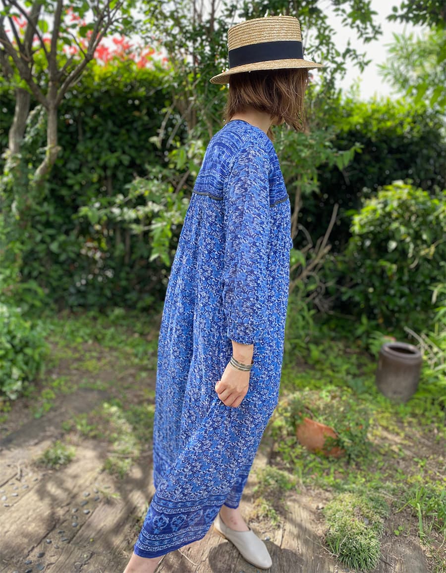 ヴィンテージインド綿ワンピースvintageindiancottondress