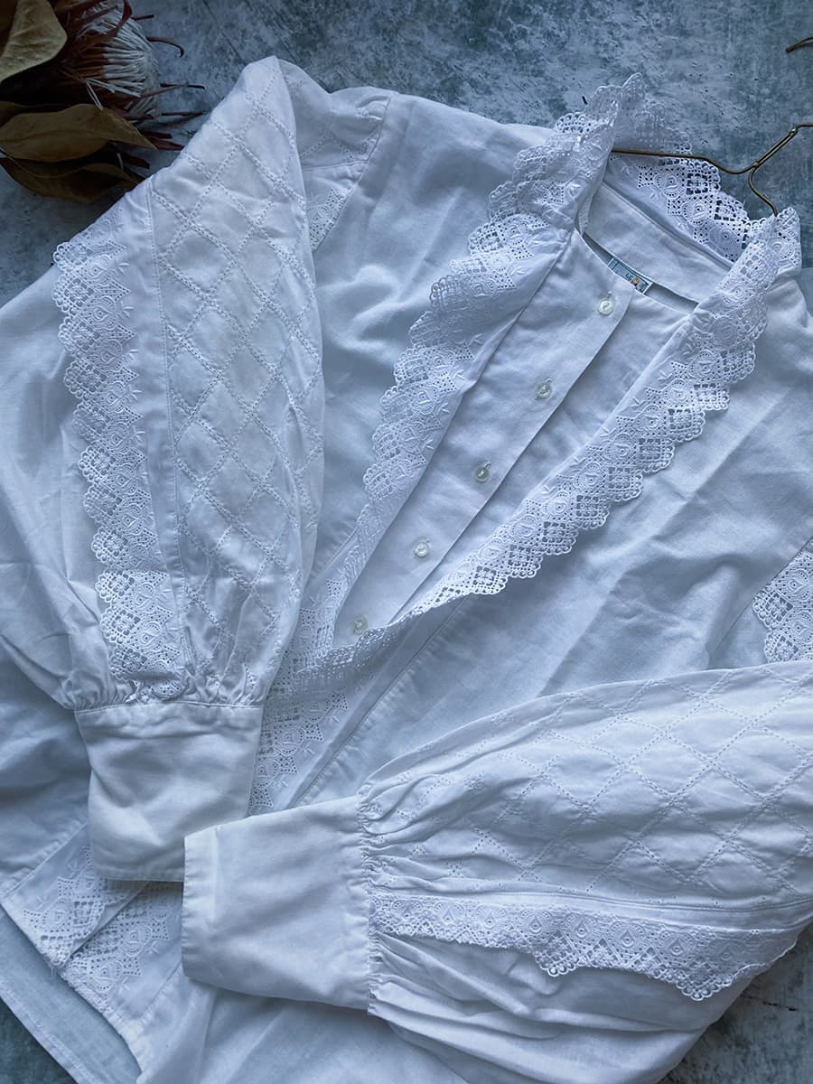 フランスヴィンテージブラウスパフスリーブブラウス