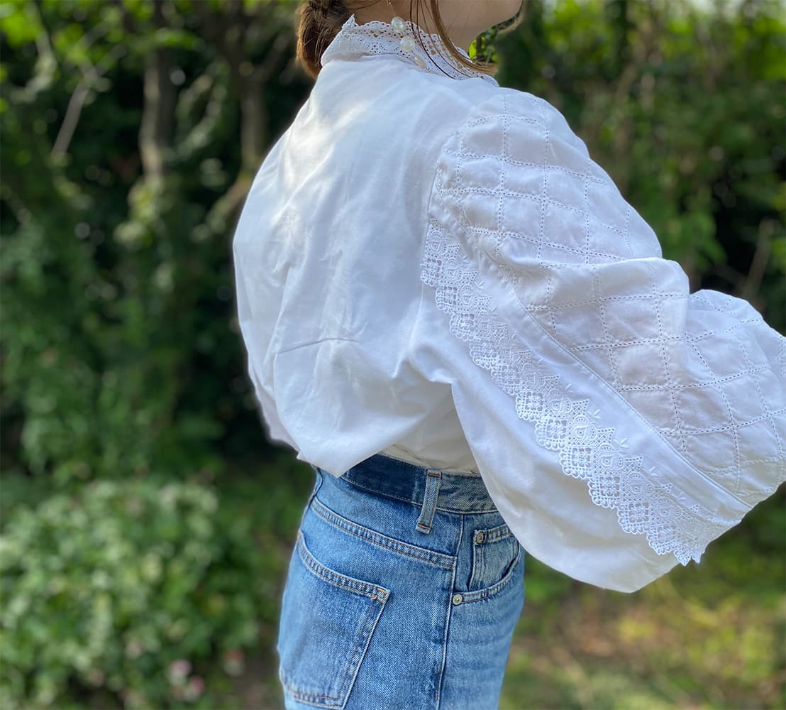 フランスヴィンテージブラウスパフスリーブブラウス
