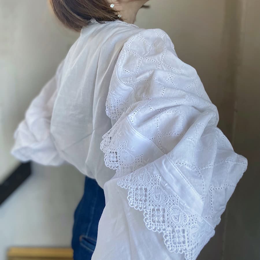 フランスヴィンテージブラウスパフスリーブブラウス