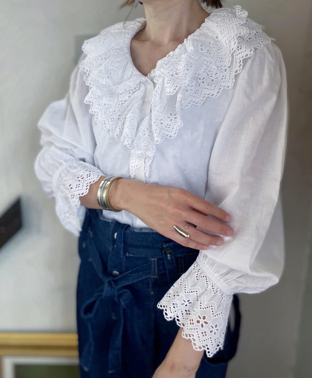 オーストリアヴィンテージレースブラウスアンティークブラウス