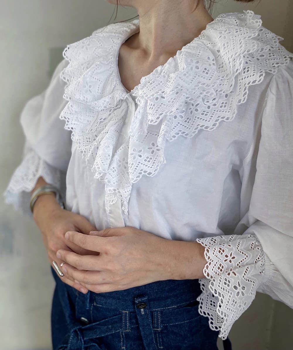オーストリアヴィンテージレースブラウスアンティークブラウス