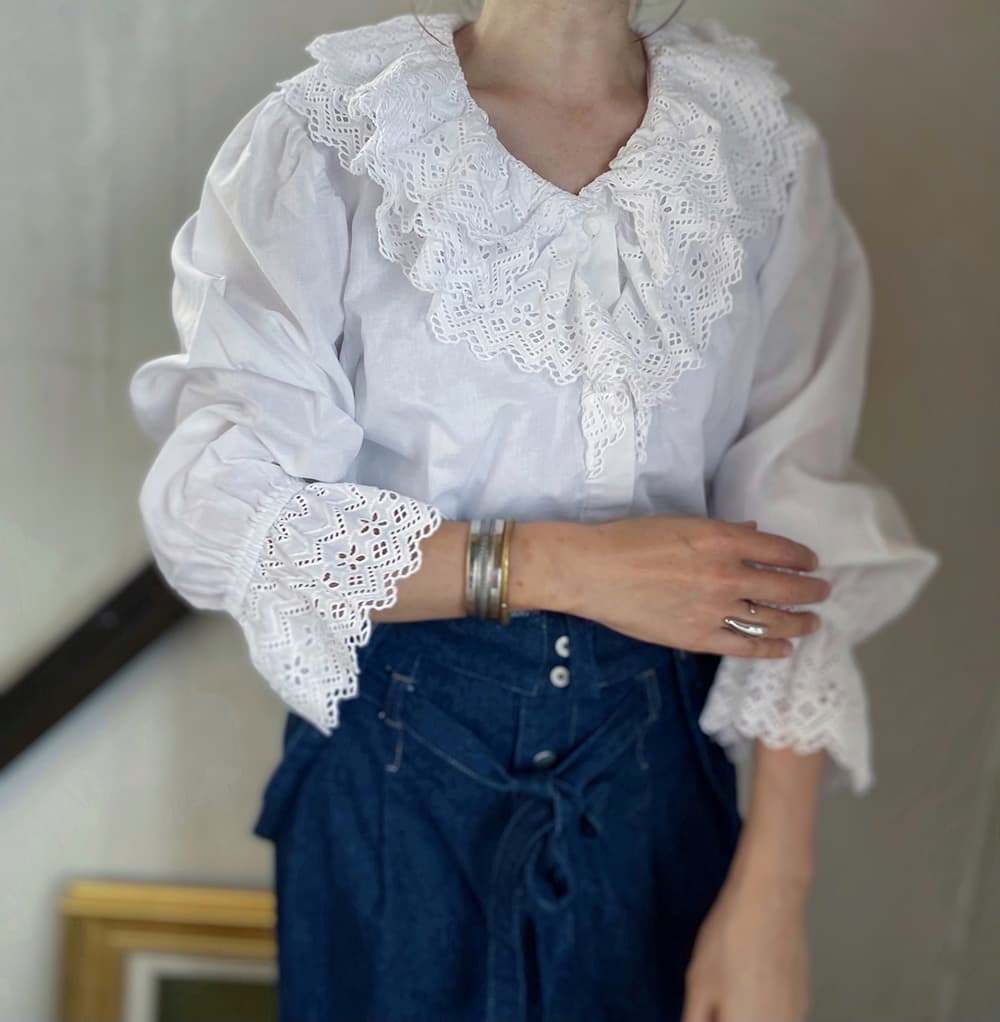 オーストリアヴィンテージレースブラウスアンティークブラウス