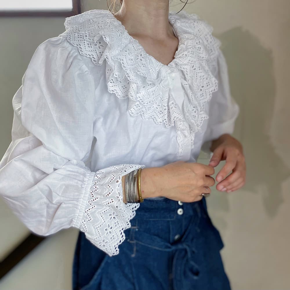オーストリアヴィンテージレースブラウスアンティークブラウス