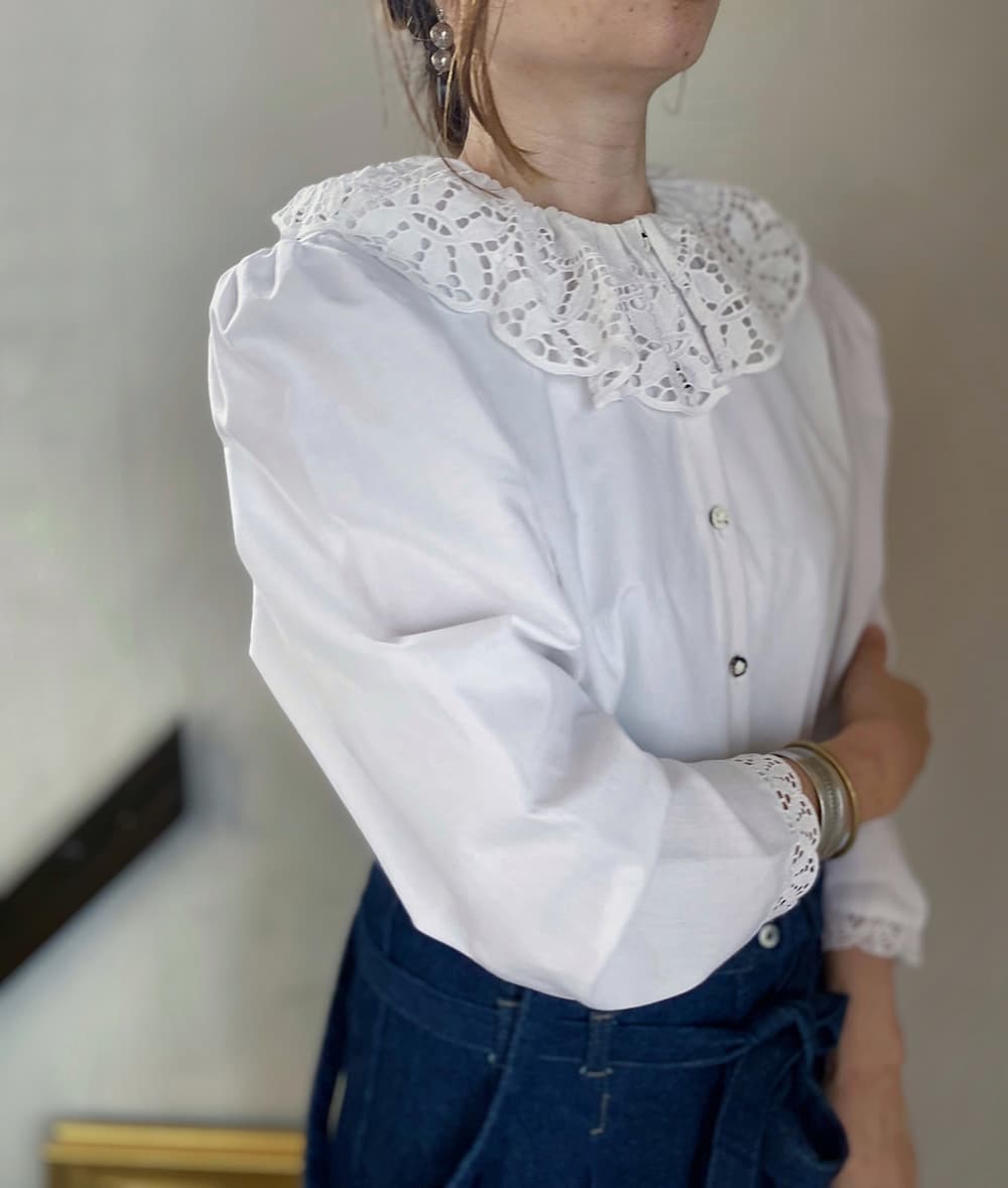 オーストリアヴィンテージレースブラウスアンティークブラウス