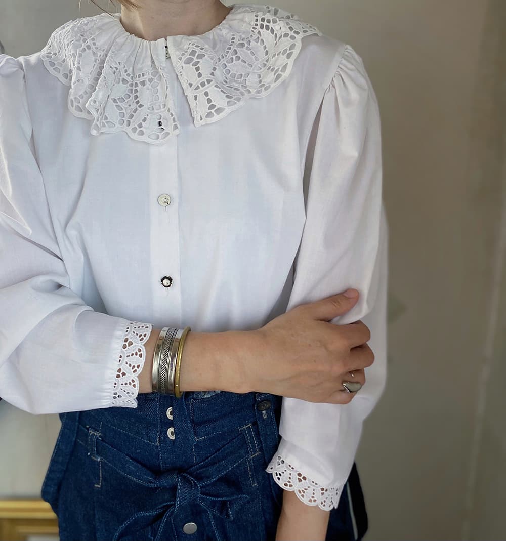 オーストリアヴィンテージレースブラウスアンティークブラウス