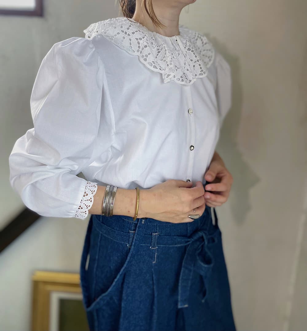 オーストリアヴィンテージレースブラウスアンティークブラウス