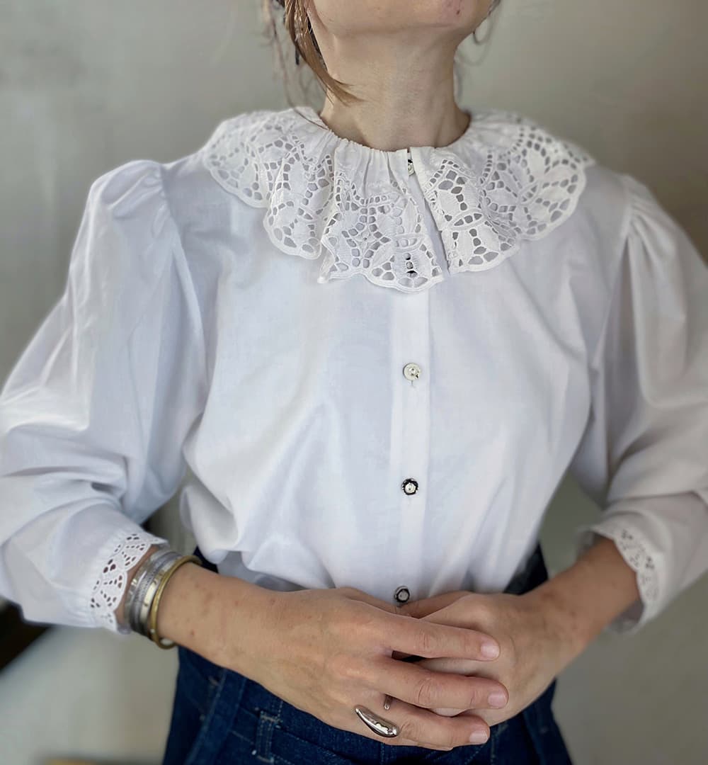オーストリアヴィンテージレースブラウスアンティークブラウス