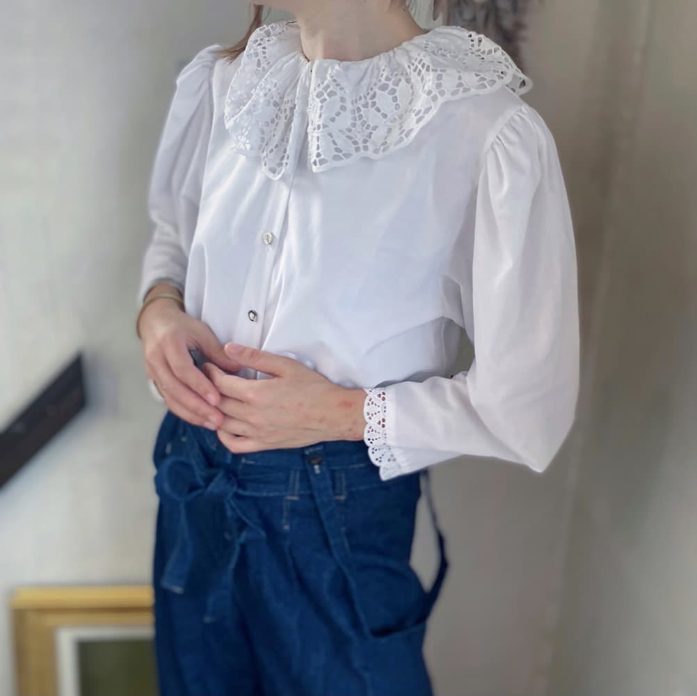 オーストリアヴィンテージレースブラウスアンティークブラウス