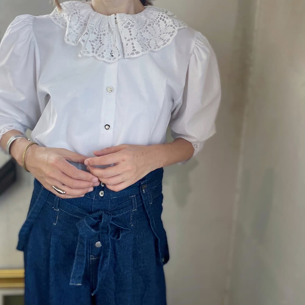 オーストリアヴィンテージレースブラウスアンティークブラウス