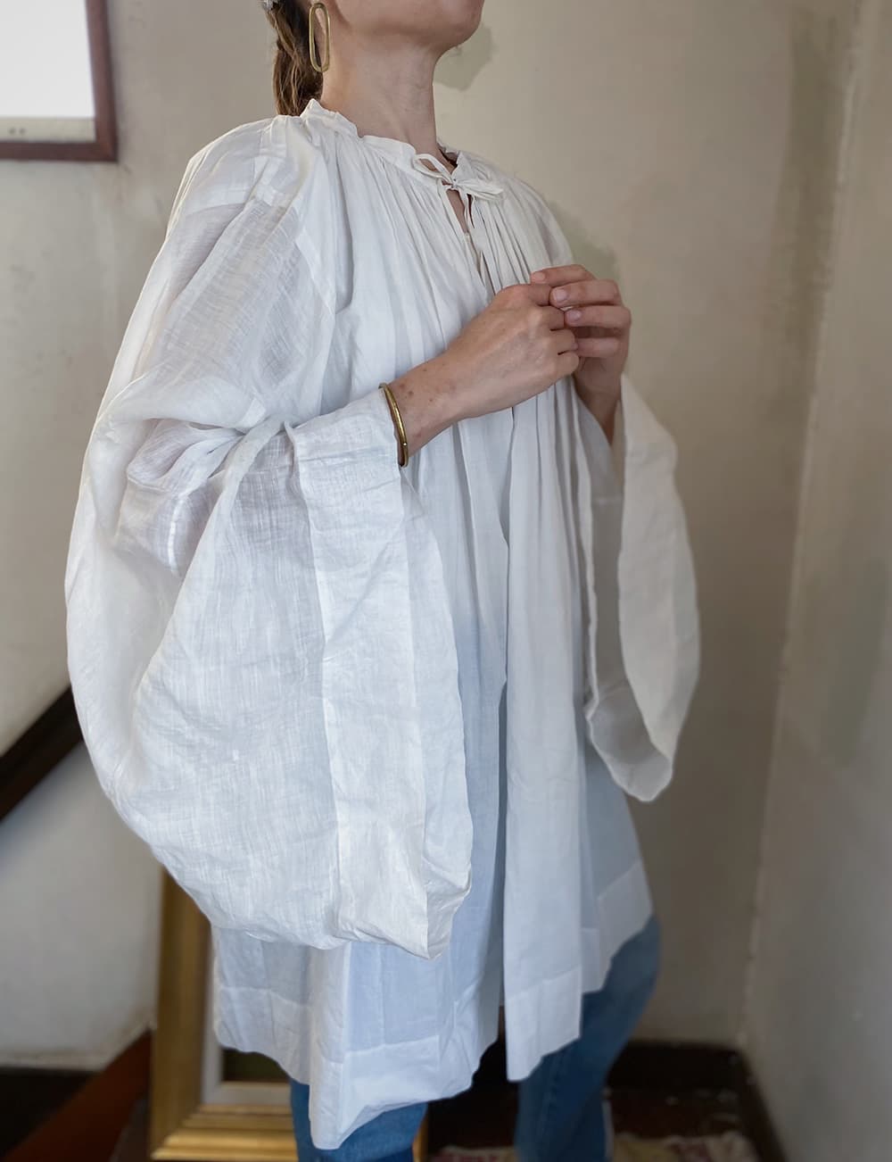 フランスアンティークチャーチスモックヴィンテージ チャーチドレスchurchsmock