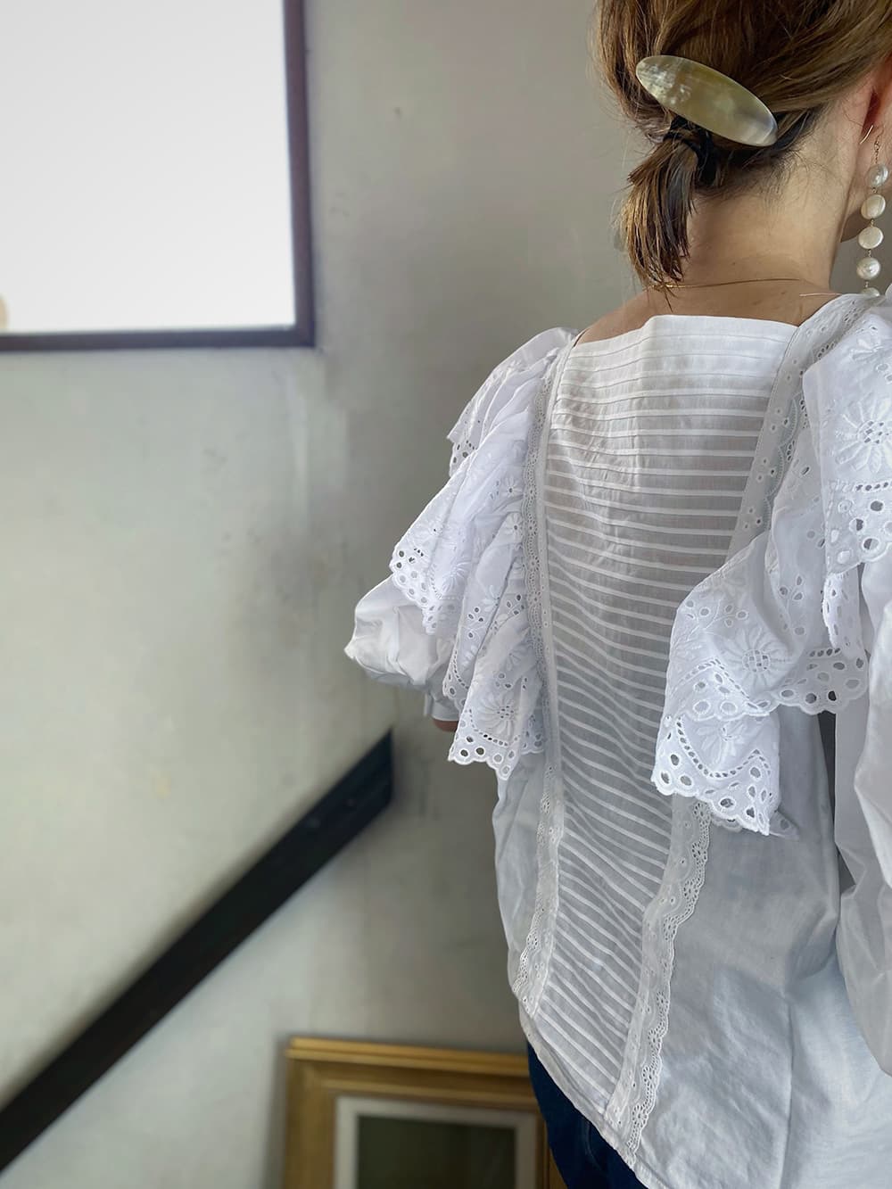 ヴィンテージラッフルレースブラウスvintageblouse