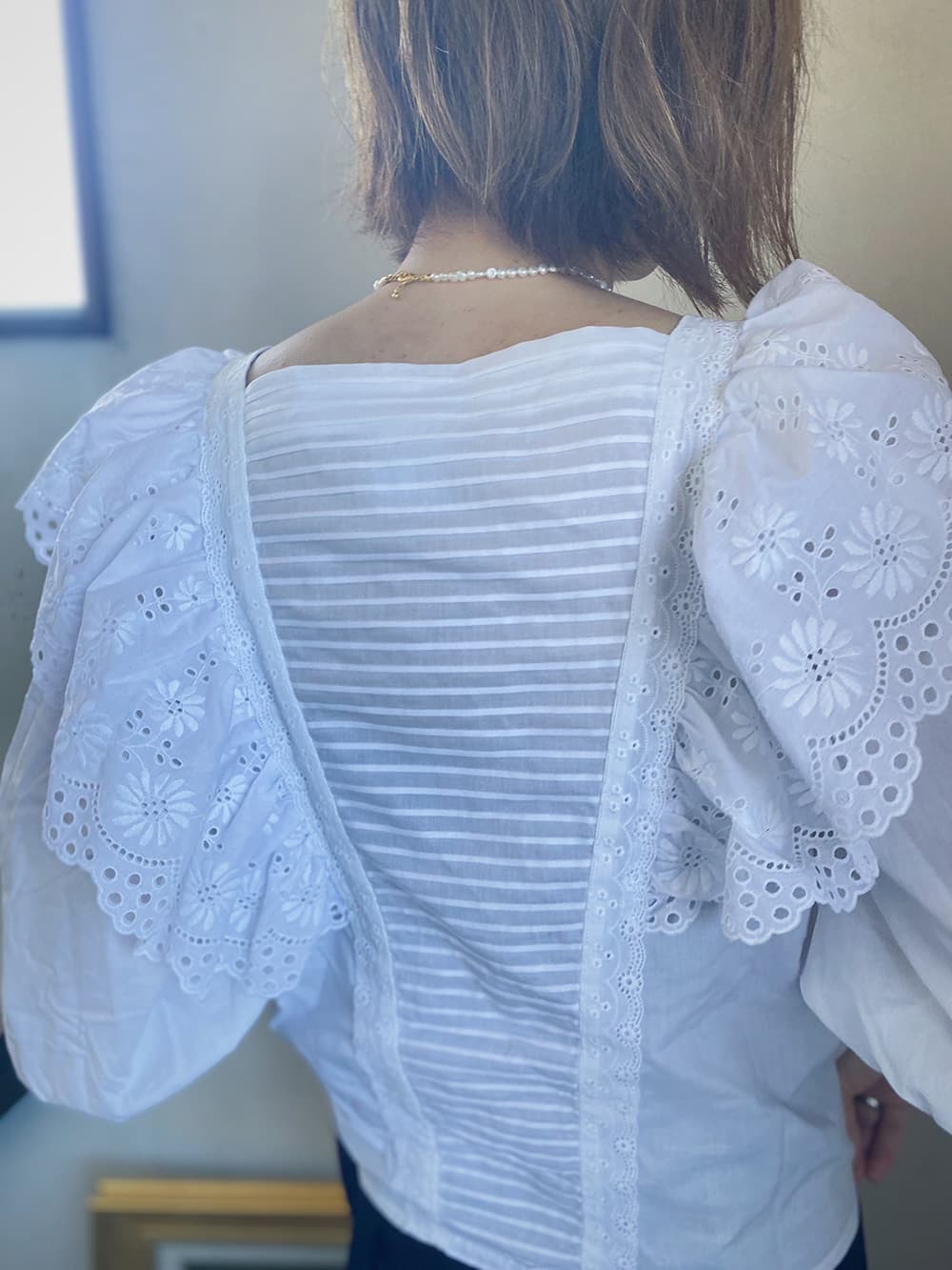 ヴィンテージラッフルレースブラウスvintageblouse