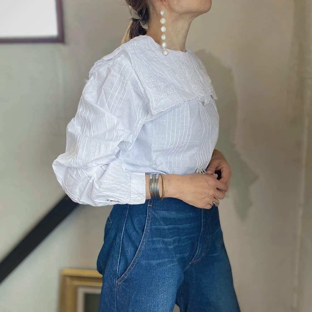 ヴィンテージセーラーカラーブラウスvintageblouse